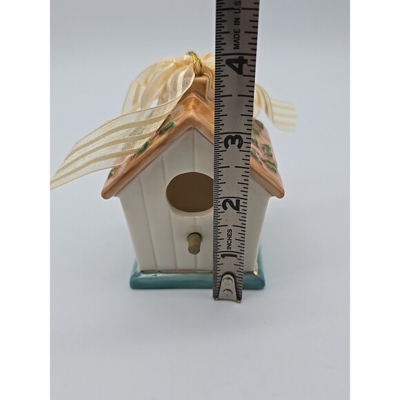 Vtg Papel Giftware BIRDHOUSE Ornament JOYS OF WINTER Christmas 3.25” Porcelain - Picture 6 of 10